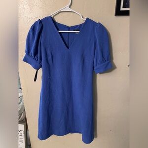 Tommy Hilfiger Blue Puff Sleeve Sheath Dress